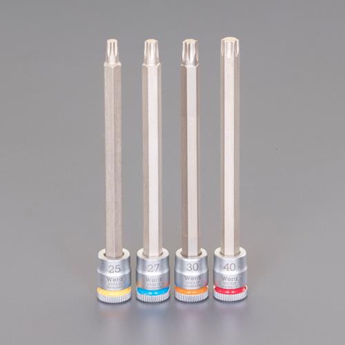 Wera（ヴェラ） 1/4”DR [Torx]ﾛﾝｸﾞﾋﾞｯﾄｿｹｯﾄ(ﾎｰﾙﾄﾞ付/4個組) 003375