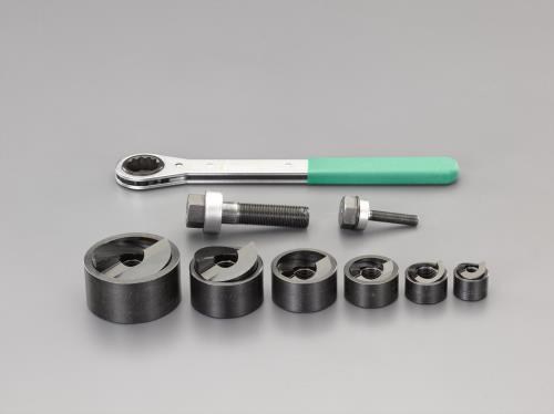 ESCO（エスコ） 22.5-61.5mm パンチセット(ﾗﾁｪｯﾄﾊﾝﾄﾞﾙ付) EA620GC