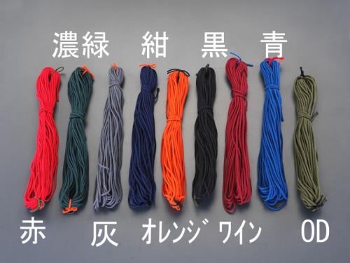 ESCO（エスコ） 3.5mmx 20m ひも・江戸打(ﾅｲﾛﾝ製･黒) EA628PS-26
