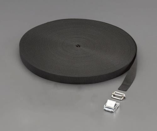 ESCO（エスコ） 20x1.2mm/50m 平織ﾊﾞﾝﾄﾞ･ﾊﾞｯｸﾙｾｯﾄ(黒) EA628PT-620