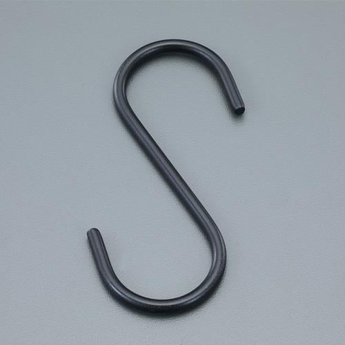 ESCO（エスコ） 75x3.2mm Ｓフック(ﾏｯﾄﾌﾞﾗｯｸ焼付塗装/2個) EA638DW-82