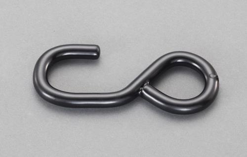 ESCO（エスコ） 25mm Ｓフック(ｽﾁｰﾙ黒ﾒｯｷ/2個) EA638E-51