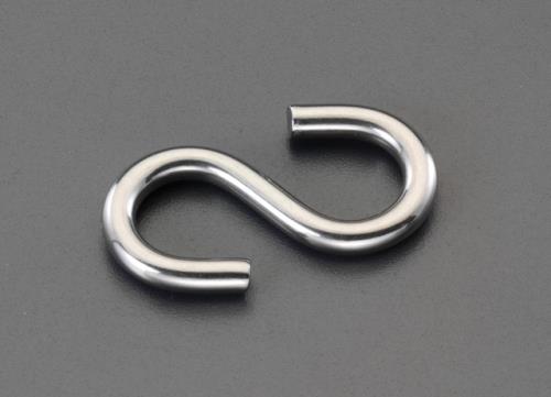 ESCO（エスコ） 35x3.1mm Ｓフック(ｽﾃﾝﾚｽ製/5個) EA638EH-1
