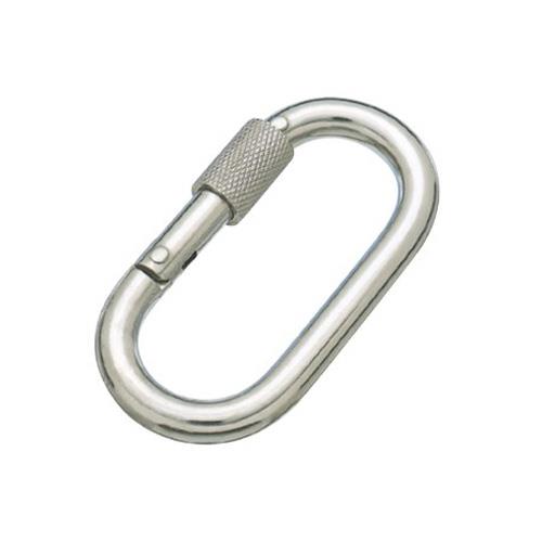 ESCO（エスコ） 80x30/10mm 安全環付カラビナ(ｽﾃﾝﾚｽ) EA638JG-51