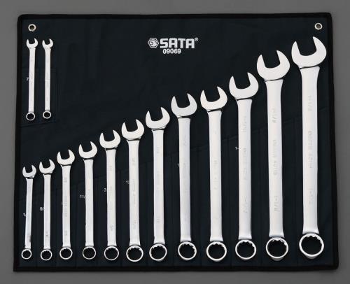 SATA Tools（サタツールズ） 3/8-1･1/4” 14本組 片目片口スパナ 09069