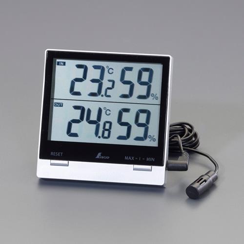シンワ測定 デジタル最高最低温度・湿度計(防水型) 73120