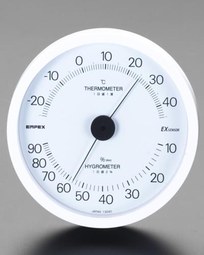 エンペックス気象計（EMPEX） 140mm 温度･湿度計 [白] TM-2301