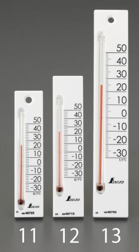 シンワ測定 120x28mm 温度計(白) 48705