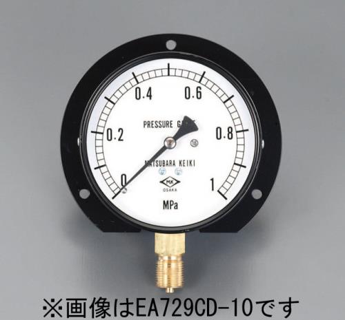 ESCO（エスコ） G 3/8'/ 75/100mm/0-0.6MPa つば付圧力計 EA729CD-5