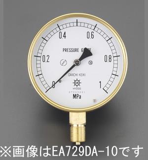 ESCO（エスコ） G 3/8'/ 75mm/-0.1-0MPa 圧力計 EA729DA-0