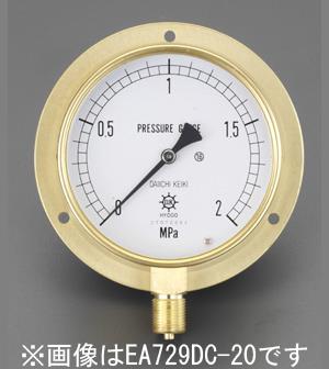 ESCO（エスコ） G 3/8'/ 75mm/ 0-1.0MPa つば付圧力計 EA729DC-10