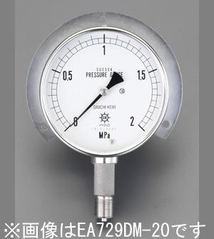 ESCO（エスコ） G3/8'/100mm/0- 10MPa つば付圧力計(ｽﾃﾝﾚｽ) EA729DN-100