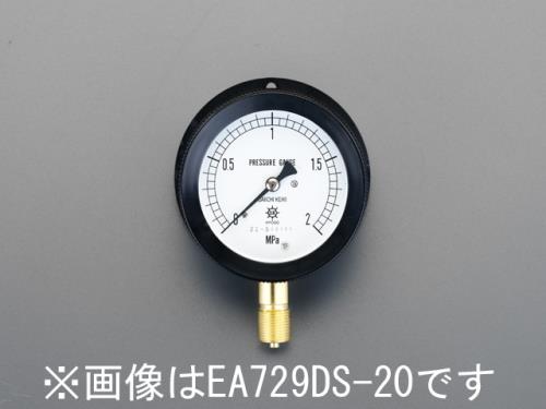 ESCO（エスコ） G 3/8'/ 75mm/0-1.0MPa 圧力計(つば付密閉) EA729DS-10