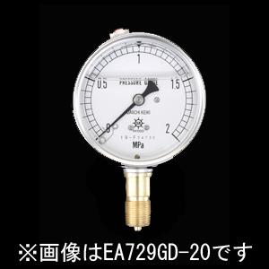 ESCO（エスコ） 100mm/0-5.0MPa 圧力計(ｸﾞﾘｾﾘﾝ入) EA729GF-50