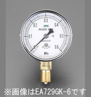 ESCO（エスコ） 75mm/ 0-10MPa 圧力計(耐脈動圧型) EA729GL-100