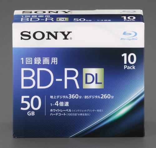 ESCO（エスコ） 50GB ＢＤ−Ｒ(ﾋﾞﾃﾞｵ用4倍速/10枚) EA759GS-166