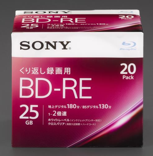 ESCO（エスコ） 25GB ＢＤ-ＲＥ(ﾋﾞﾃﾞｵ用 2倍速/20枚) EA759GS-73B