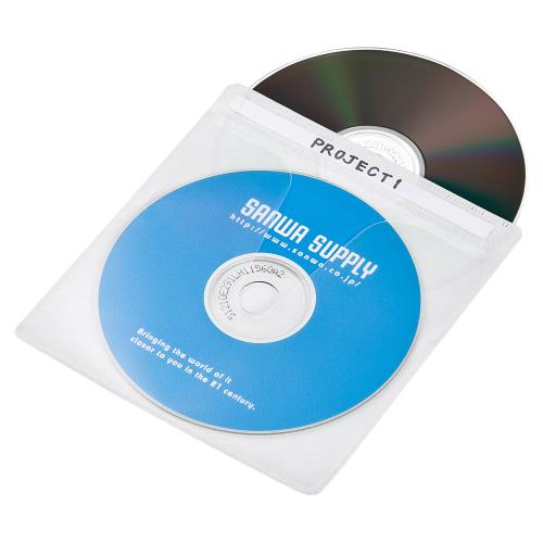 サンワサプライ CD/DVD/BD用 不織布ケース(100枚収納/白) FCD-FNBD50W