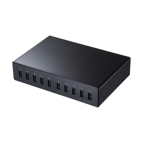 サンワサプライ [10ﾎﾟｰﾄ] ＵＳＢ充電器(高耐久/ﾌﾞﾗｯｸ) ACA-IP68