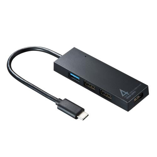 サンワサプライ [3+1ﾎﾟｰﾄ] ＵＳＢ Type-C ｺﾝﾎﾞﾊﾌﾞ(ﾌﾞﾗｯｸ) USB-3TCH7BK