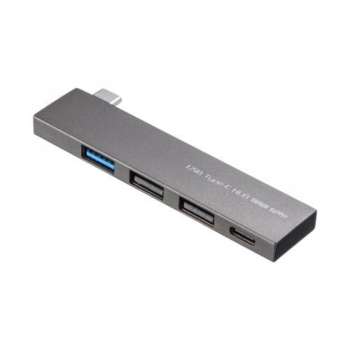 サンワサプライ [４ﾎﾟｰﾄ] スリムハブ(直付け/Type-C) USB-3TCH21SN