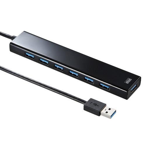 サンワサプライ [7ﾎﾟｰﾄ] USB3.0ハブ(急速充電&同期ﾎﾟｰﾄ付) USB-3H703BKN