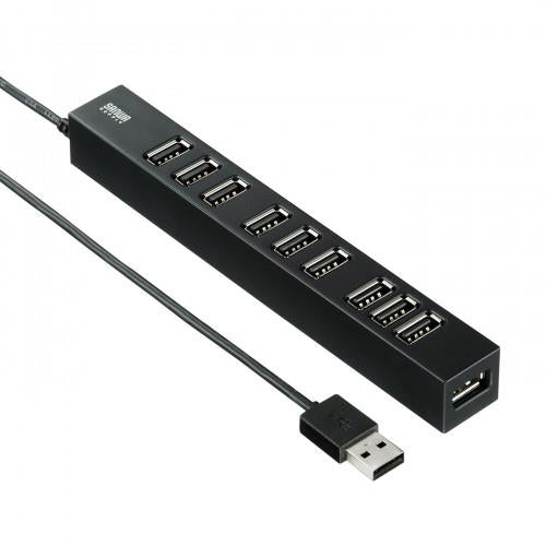 サンワサプライ [10ﾎﾟｰﾄ] USB2.0ハブ(面ﾌｧｽﾅｰ付) USB-2H1001BKN