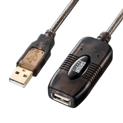 サンワサプライ 5m ｱｸﾃｨﾌﾞﾘﾋﾟｰﾀｰｹｰﾌﾞﾙ(USB2.0 TypeA-A) KB-USB-R205N