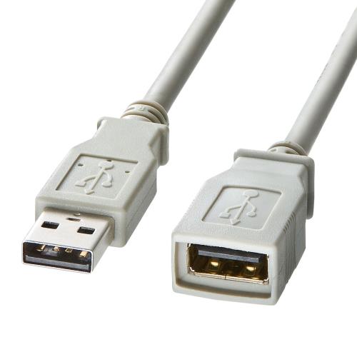 サンワサプライ 2.0m USB延長ケーブル(A-A/2.0対応/ｸﾞﾚｰ) KB-USB-E2K2