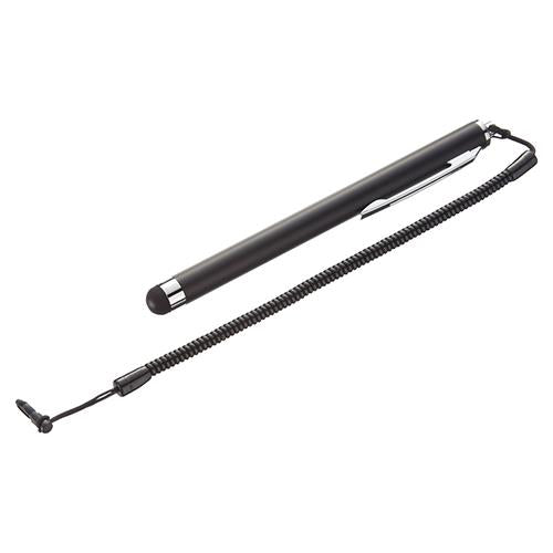 サンワサプライ φ8.6x110mm タッチペン(ｶｰﾙｺｰﾄﾞｽﾄﾗｯﾌﾟ付) PDA-PEN25BK