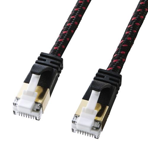 サンワサプライ 2 m ＬＡＮケーブル(CAT7/ｽﾘﾑﾒｯｼｭｹｰﾌﾞﾙ) KB-T7ME-02BKR