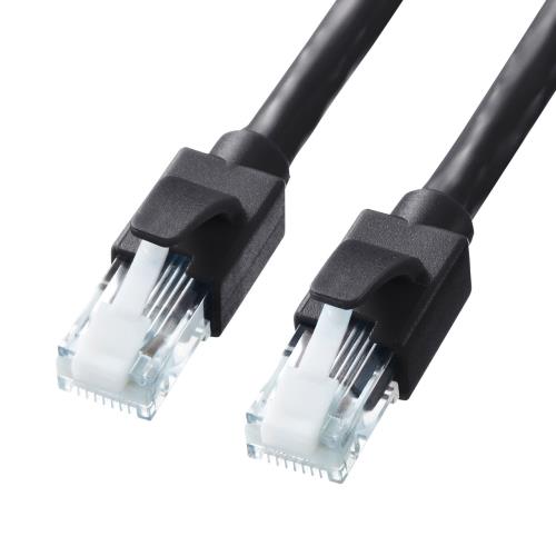 サンワサプライ 3 m LANｹｰﾌﾞﾙ(CAT6/10Gbｲｰｻﾈｯﾄ対応/黒) KB-T6ATS-03BK