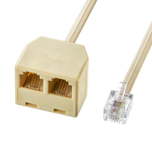 サンワサプライ 2m モジューラーコード用延長分配コード TEL-Y9-2K2