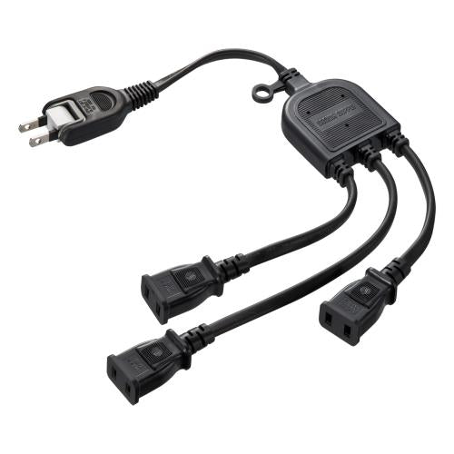 サンワサプライ AC125V/15Ax0.5m 分配コード(3口) TAP-EX3BKN