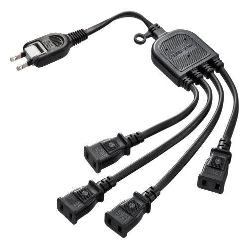 サンワサプライ AC125V/15Ax0.5m 分配コード(4口) TAP-EX4BKN