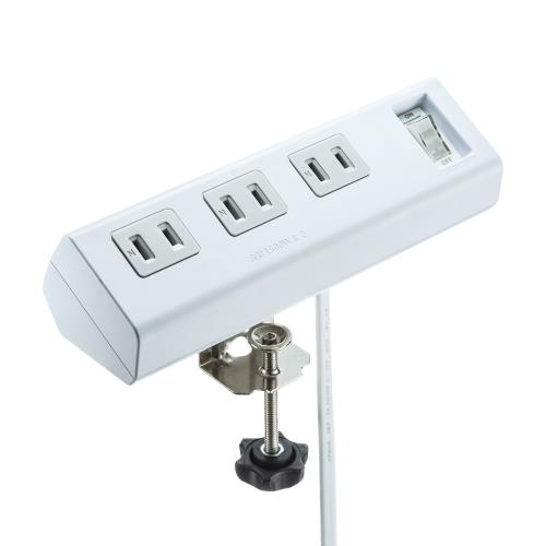 サンワサプライ AC125V/15A ﾀｯﾌﾟ(6口/一括ｽｲｯﾁ付/ｸﾗﾝﾌﾟ式) TAP-B53W