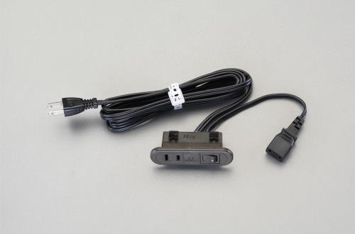 ESCO（エスコ） AC125V/15Ax2m ｺﾝｾﾝﾄ(埋め込み･ｽｲｯﾁ付/茶) EA815HS-1