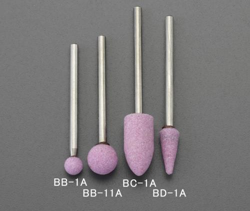 ESCO（エスコ） φ6mm/3mm軸 軸付砥石(丸/赤) EA819BB-1A