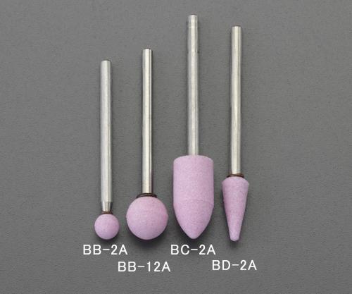 ESCO（エスコ） φ6mm/3mm軸 軸付砥石(丸/薄赤) EA819BB-2A