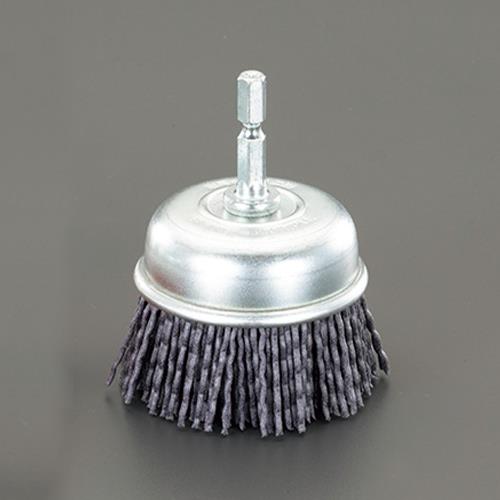 ESCO（エスコ） 50mm/#150六角軸軸付ﾌﾞﾗｼ(ｶｯﾌﾟ型/砥粒ﾅｲﾛﾝ) EA819BL-142