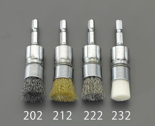 ESCO（エスコ） 20mm 六角軸 軸付ブラシ(ｴﾝﾄﾞ型/ｽﾃﾝﾚｽ) EA819BL-212