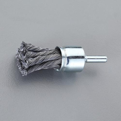 ESCO（エスコ） 25mm/6mm軸 軸付ﾌﾞﾗｼ(ｴﾝﾄﾞ型/ｽﾁｰﾙ製ﾂｲｽﾄ) EA819BM-333
