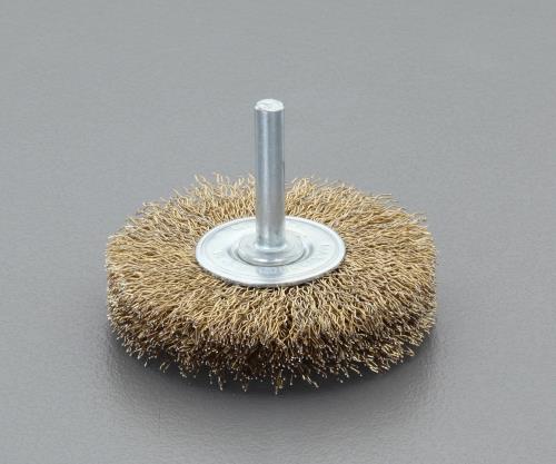 ESCO（エスコ） 50mm/6mm軸 軸付ブラシ(平型/ｽﾁｰﾙ製) EA819BM-3