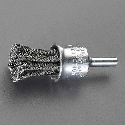 ESCO（エスコ） 25.0mm/6.35mm軸 ｴﾝﾄﾞ型軸付ﾌﾞﾗｼ(ｽﾁｰﾙ製) EA819BV-125