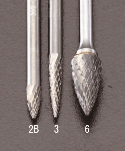 ESCO（エスコ） 3.0x6.0x38mm/3mm軸 超硬カッター EA819CK-2B