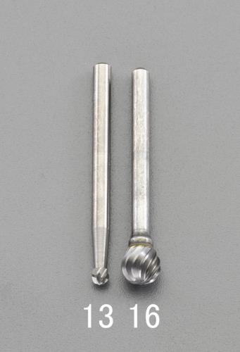 ESCO（エスコ） 6.0x5.4x38mm/3mm軸 超硬ｶｯﾀｰ(ｽﾃﾝﾚｽ･快削) EA819CL-16