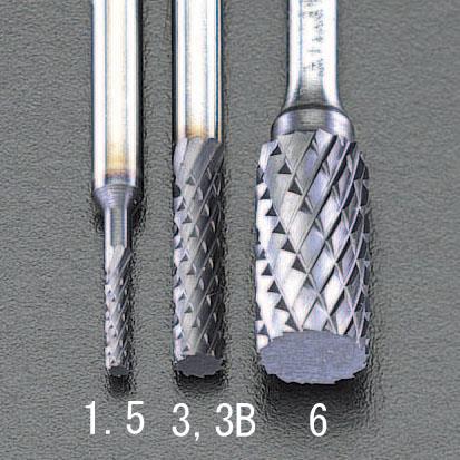 ESCO（エスコ） 1.5x 6mm/3mm軸 [Coated]超硬バー EA819PD-1.5