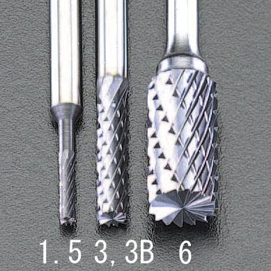ESCO（エスコ） 1.5x 6mm/3mm軸 [Coated]超硬バー EA819PE-1.5