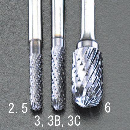 ESCO（エスコ） 3x 13mm/3mm軸 [Coated]超硬バー EA819PG-3
