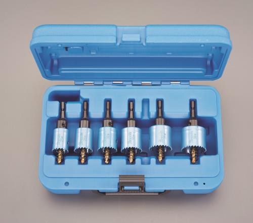 ESCO（エスコ） 25-38mm/6本組ﾎｰﾙｿｰｾｯﾄ(六角軸/電気工事用) EA823JA-100